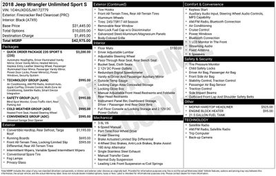 2018 Jeep Wrangler Unlimited Sport S