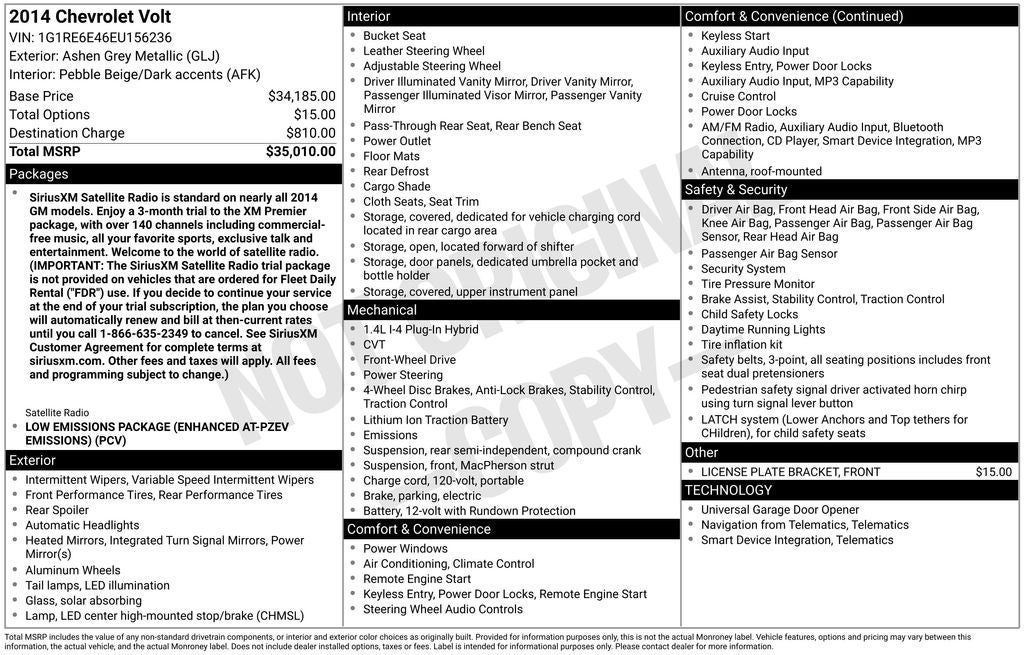 2014 Chevrolet Volt Base