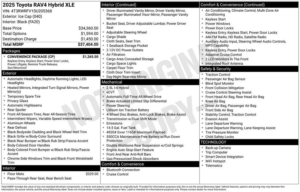 2025 Toyota RAV4 HYBRID XLE