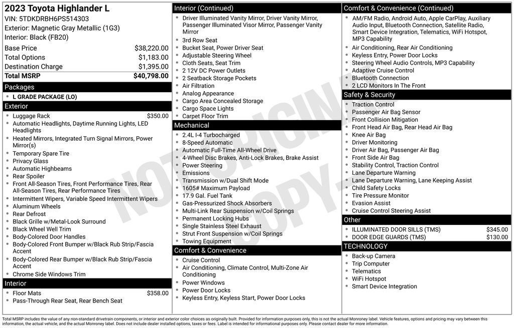 2023 Toyota Highlander L