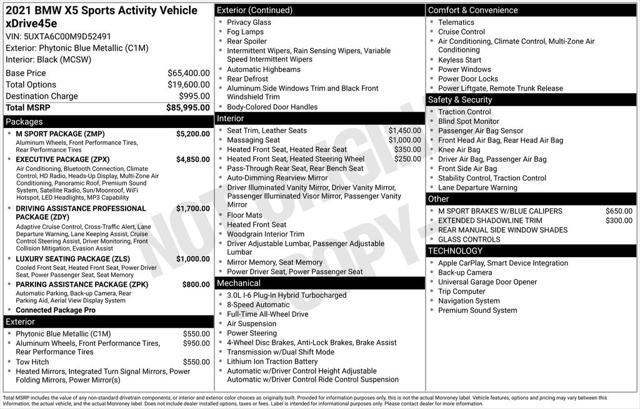 2021 BMW X5 xDrive45e