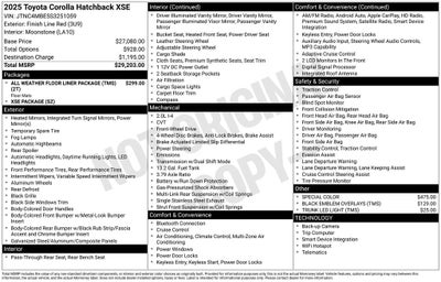 2025 Toyota COROLLA HATCHBACK XSE