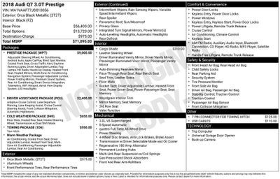 2018 Audi Q7 3.0T Prestige quattro