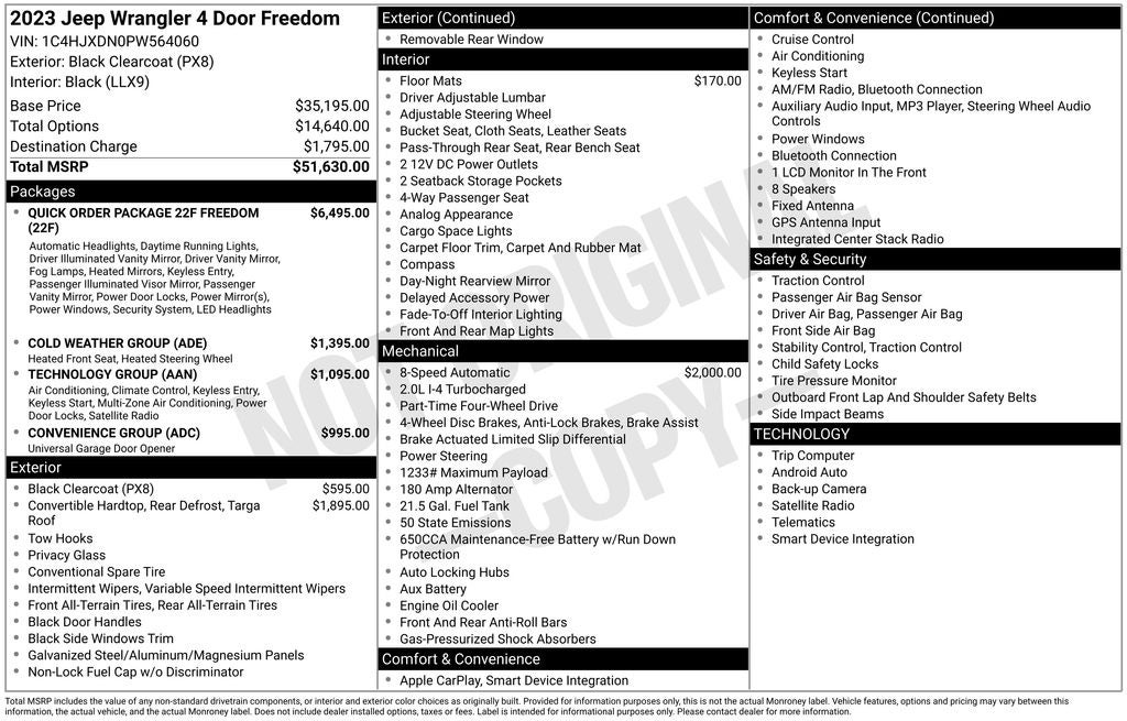 2023 Jeep Wrangler Freedom