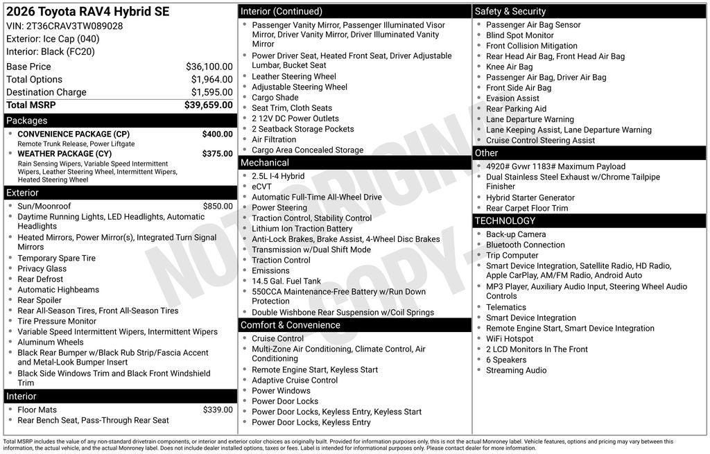 2026 Toyota RAV4 SE