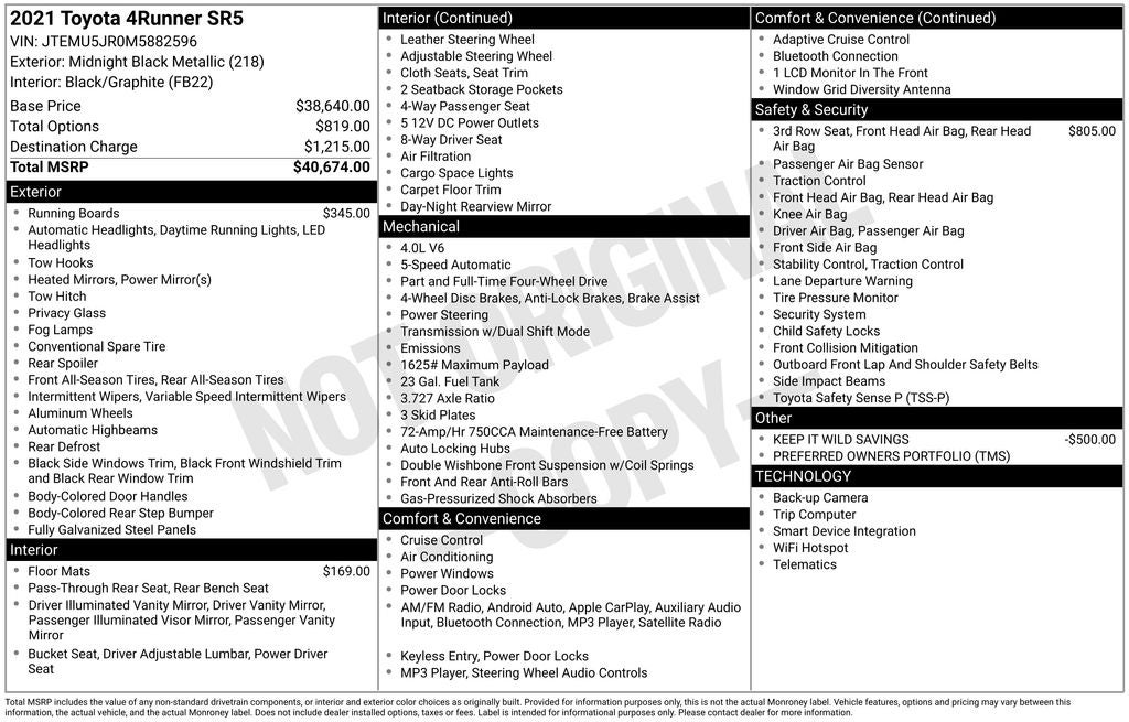 2021 Toyota 4RUNNER SR5